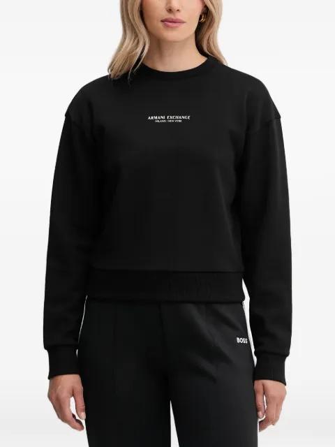 logo-detail crew neck sweatshirt by ARMANI EXCHANGE