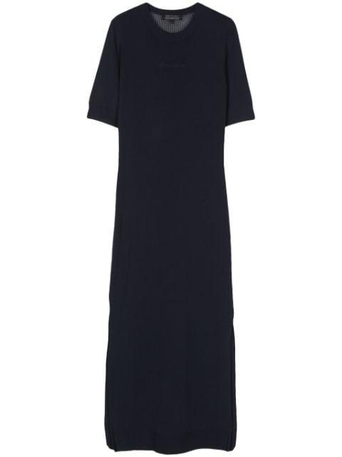 logo-embroidered fine-knit dress by ARMANI EXCHANGE