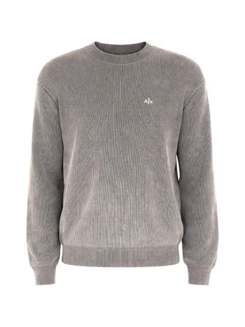 logo-embroidered ribbed sweater by ARMANI EXCHANGE