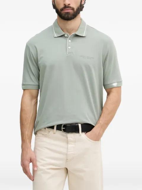logo-embroidered tipped polo shirt by ARMANI EXCHANGE