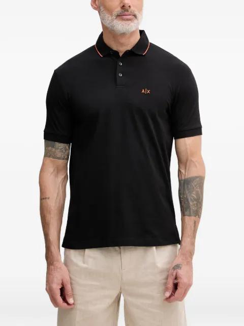 logo-embroidered tipped polo shirt by ARMANI EXCHANGE