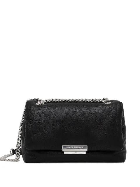 logo-plaque chain satchel cross body bag by ARMANI EXCHANGE