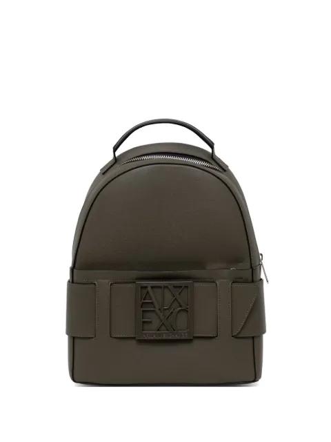 logo-plaque grained backpack by ARMANI EXCHANGE