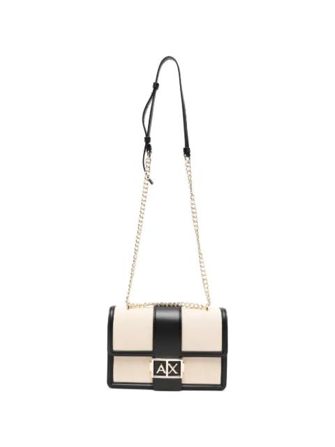 logo-plaque panelled crossbody bag by ARMANI EXCHANGE