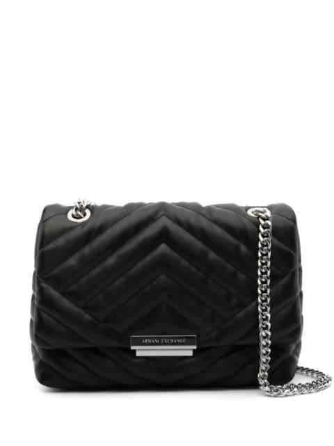 logo-plaque quilted shoulder-bag by ARMANI EXCHANGE