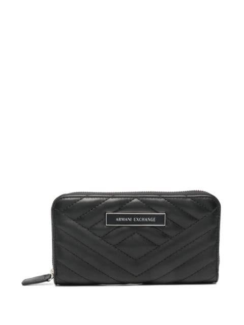 logo-plaque quilted wallet by ARMANI EXCHANGE