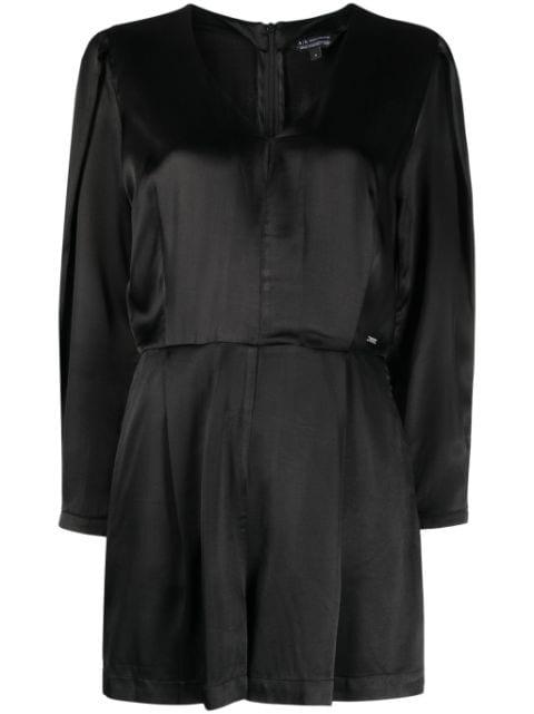 logo-plaque satin-finish jumpsuit by ARMANI EXCHANGE