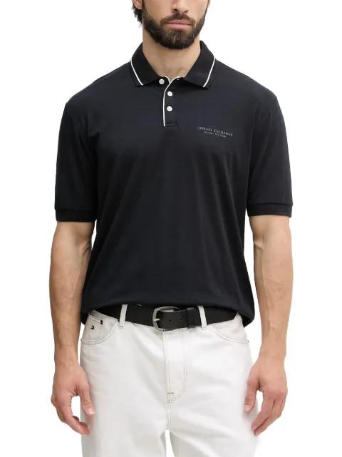 logo-print contrast-trim polo shirt by ARMANI EXCHANGE