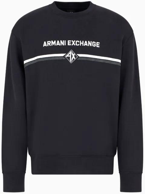 logo-print crew-neck sweatshirt by ARMANI EXCHANGE