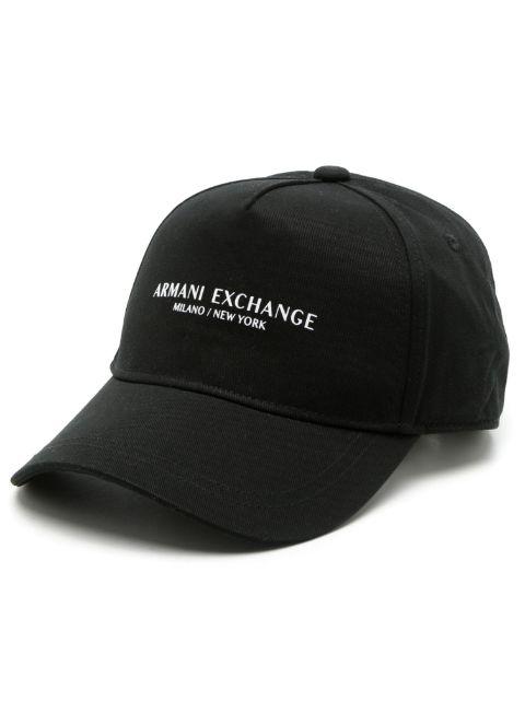 logo-print curved-peak cap by ARMANI EXCHANGE