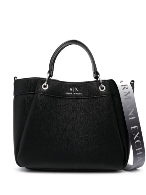 logo-print leather tote by ARMANI EXCHANGE