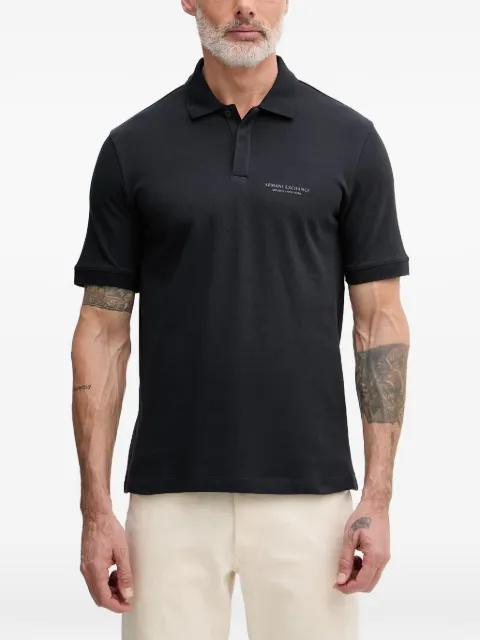 logo-print piqué polo shirt by ARMANI EXCHANGE
