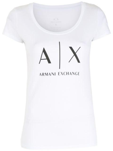 logo-print round-neck T-shirt by ARMANI EXCHANGE