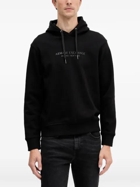 long-sleeve logo-detail hoodie by ARMANI EXCHANGE
