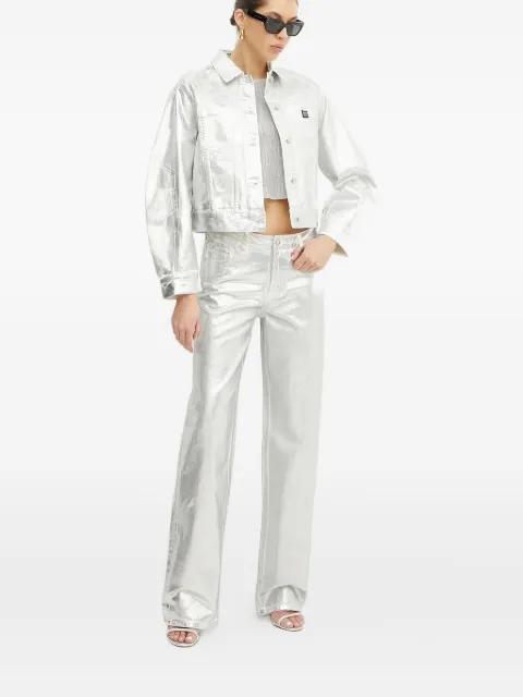 metallic-finish straight-leg jeans by ARMANI EXCHANGE