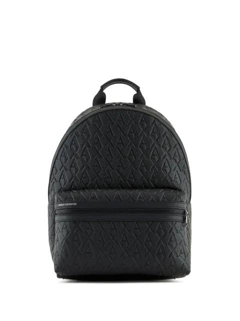 monogram-debossed backpack by ARMANI EXCHANGE