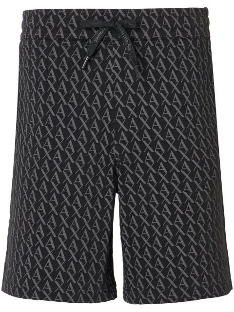 monogram track shorts by ARMANI EXCHANGE