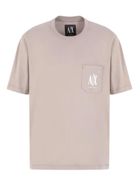 patch-pocket logo-print T-shirt by ARMANI EXCHANGE