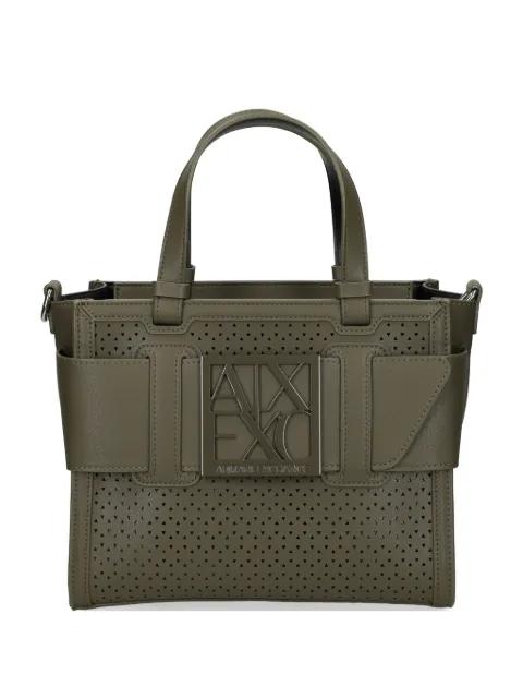 perfortated logo tote bag by ARMANI EXCHANGE