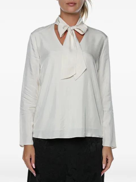 pussy-bow long-sleeve blouse by ARMANI EXCHANGE