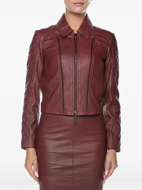 quilted-sleeve leather jacket by ARMANI EXCHANGE
