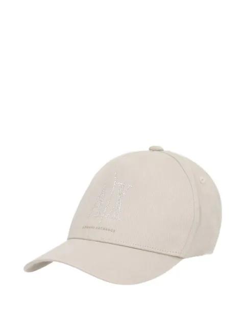 rhinestone-embellished logo-print baseball cap by ARMANI EXCHANGE