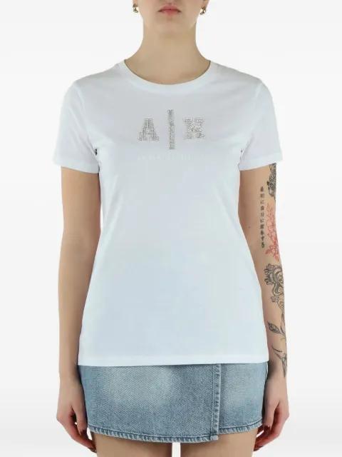 rhinestone-logo T-shirt by ARMANI EXCHANGE