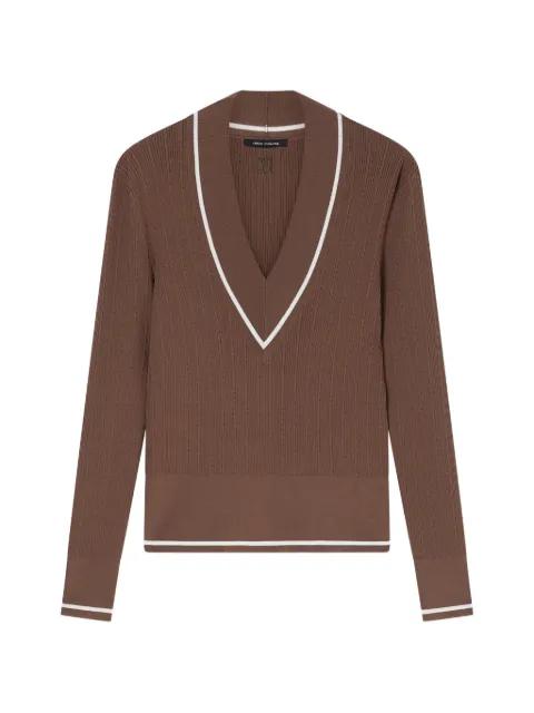 ribbed-knit V-neck sweater by ARMANI EXCHANGE