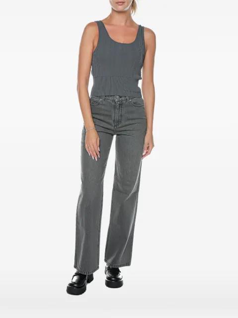 ribbed-knit logo-embroidered top by ARMANI EXCHANGE