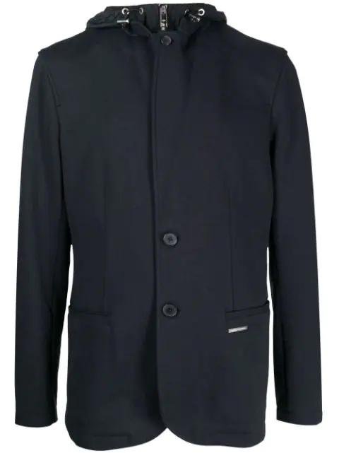 single-breasted hoodied jacket by ARMANI EXCHANGE