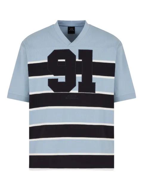striped V-neck T-shirt by ARMANI EXCHANGE