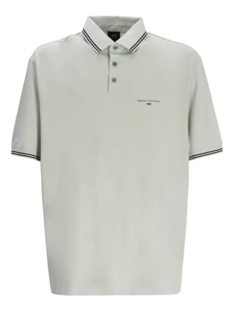 tipped-collar cotton polo shirt by ARMANI EXCHANGE