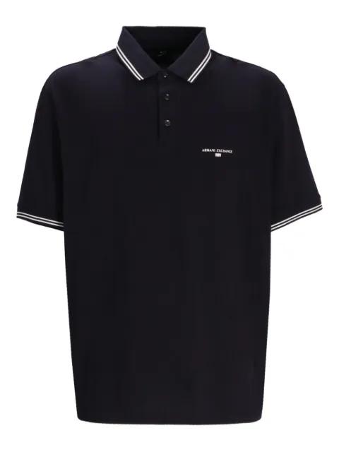 tipped-collar cotton polo shirt by ARMANI EXCHANGE