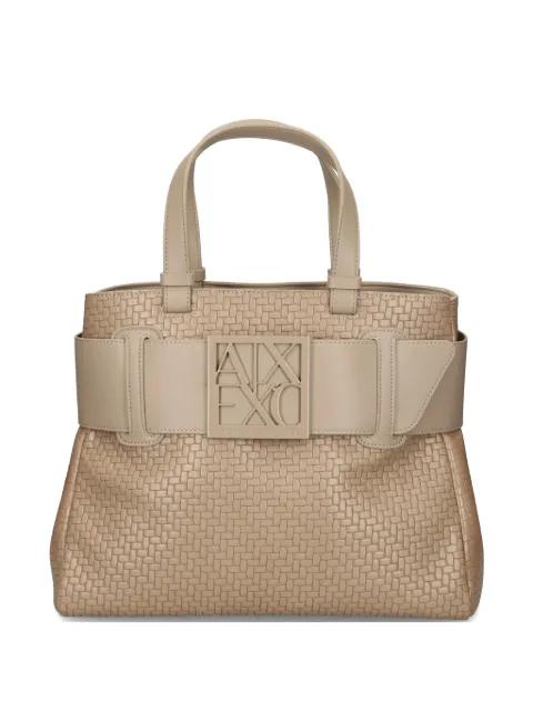 woven logo tote bag by ARMANI EXCHANGE
