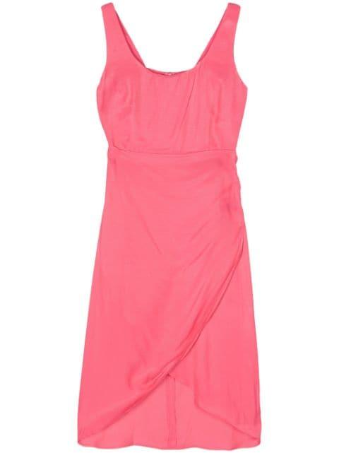 wrap-skirt midi twill dress by ARMANI EXCHANGE