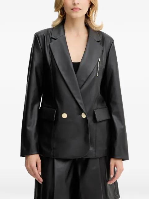 zip detail double-breasted jacket by ARMANI EXCHANGE