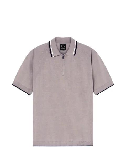 zip-fastening knit polo shirt by ARMANI EXCHANGE