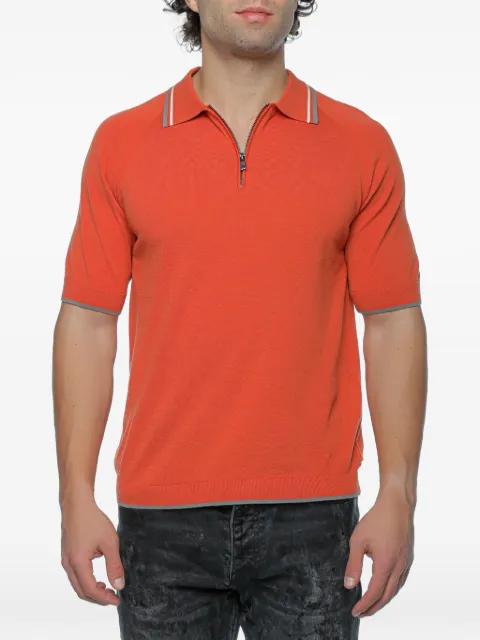 zip-fastening knit polo shirt by ARMANI EXCHANGE
