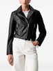 zip-fastening leather jacket by ARMANI EXCHANGE