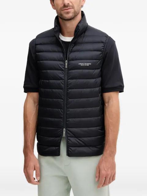 zip-fastening quilted gilet by ARMANI EXCHANGE