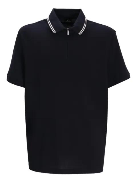 zip-neck cotton polo shirt by ARMANI EXCHANGE