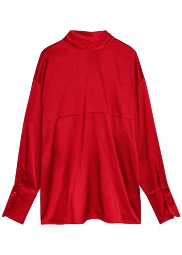 Elide scarf-effect stretch-silk blouse by ARMARIUM