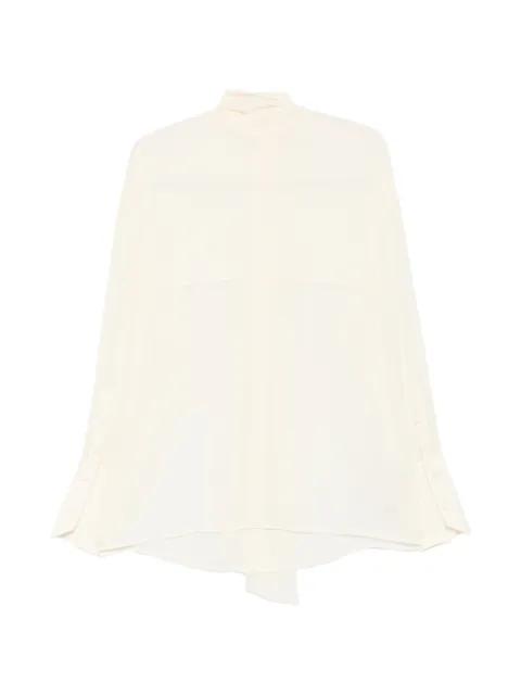 Elide tie-neck button-cuff blouse by ARMARIUM