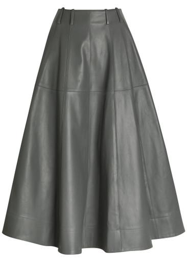 Fiamma leather midi skirt by ARMARIUM