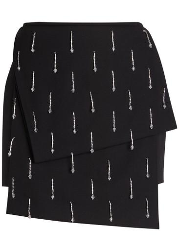 Mina crystal-embellished wool mini skirt by ARMARIUM