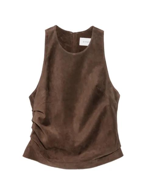 Pernilla ruched suede top by ARMARIUM