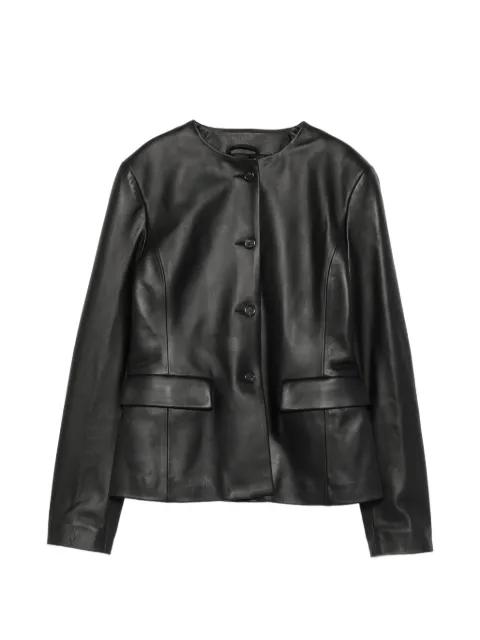 Ramona leather collarless jacket by ARMARIUM