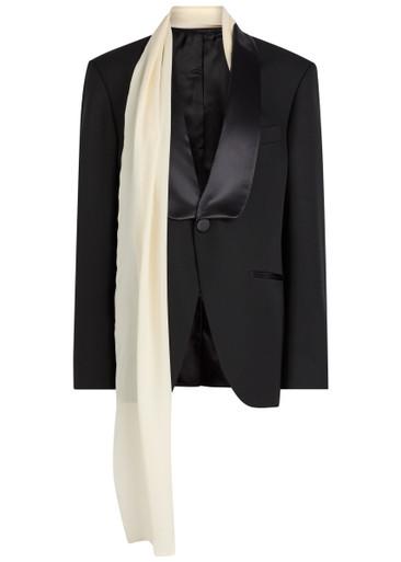 Rania scarf-effect wool and silk-blend jacket by ARMARIUM