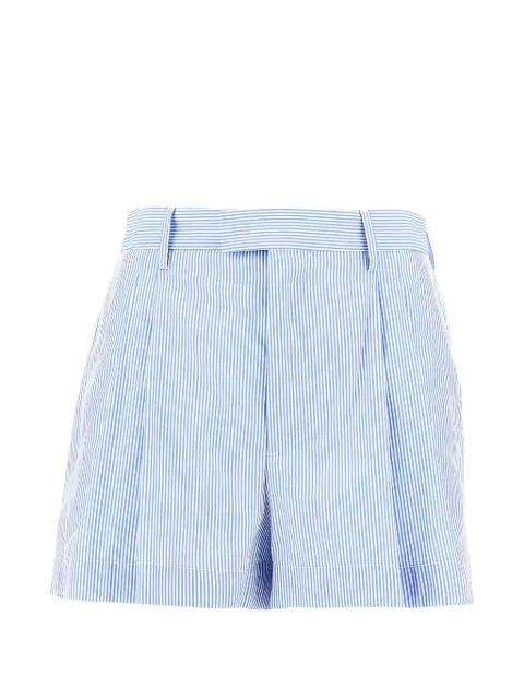 pleated stripe shorts by ARMARIUM