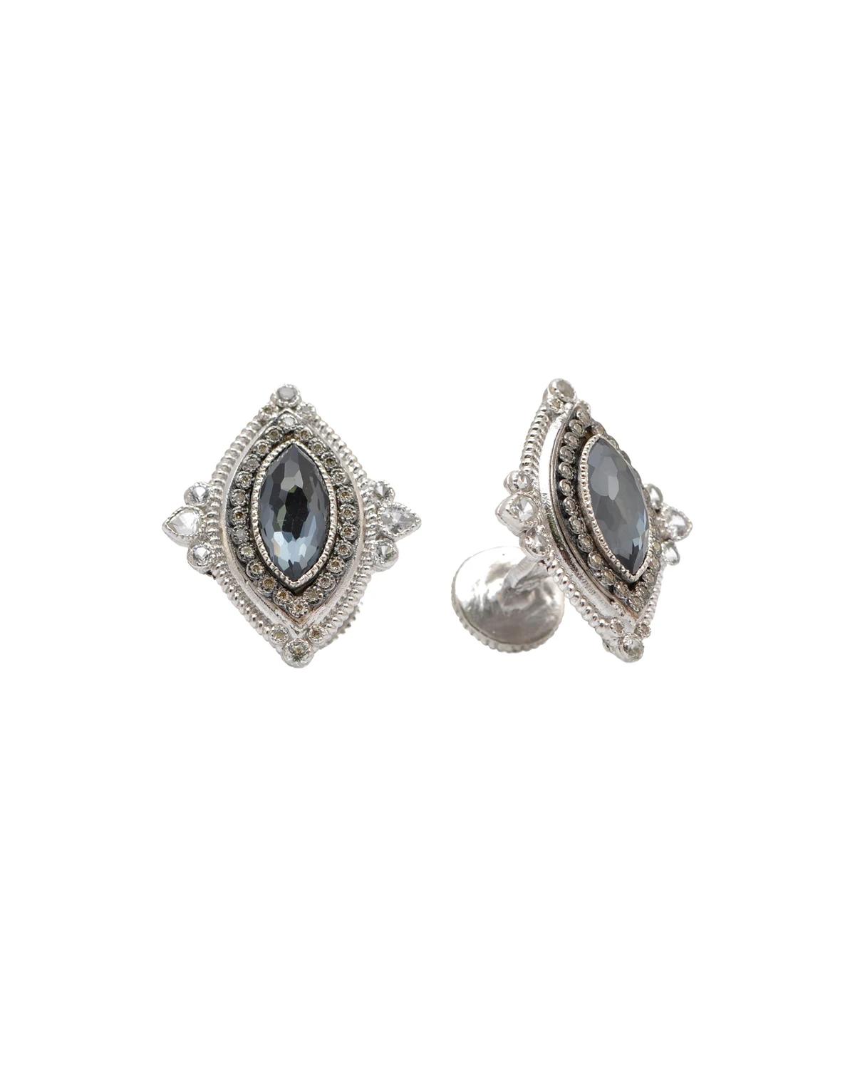 Men's Romero Hematite Quartz Sterling Silver Cufflinks by ARMENTA